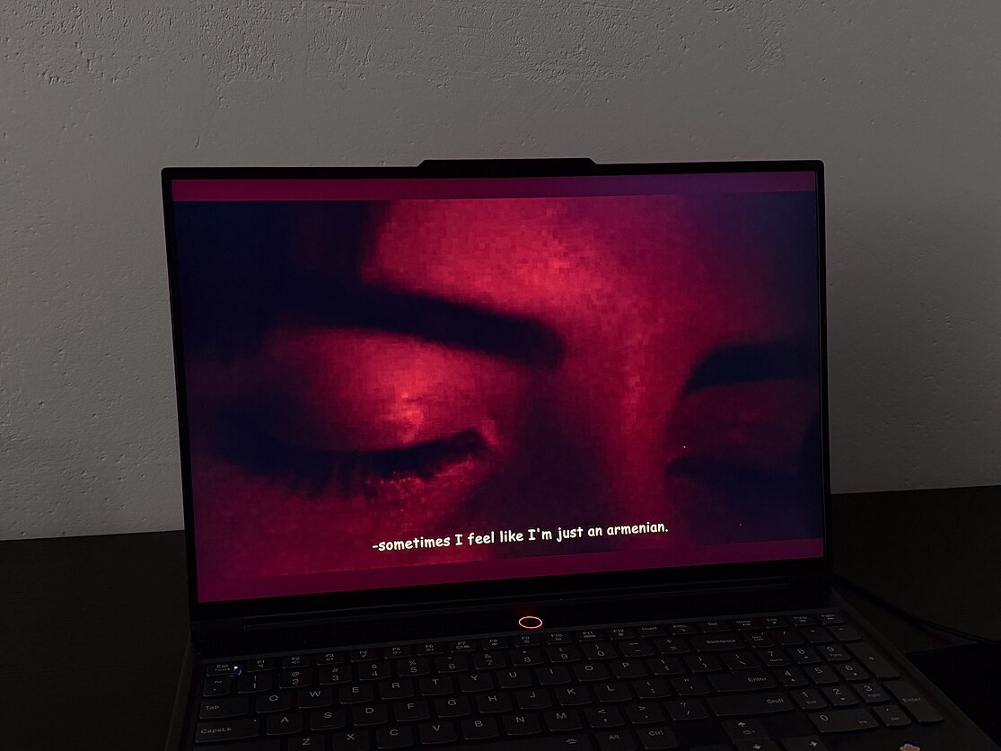 Sofi producing her works while observing and learning from Armenian film classics. Sofi producing her works while observing and learning from Armenian film classics.