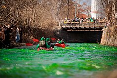 Šv. Patriko dienos proga Užupis nusidažė žaliai
