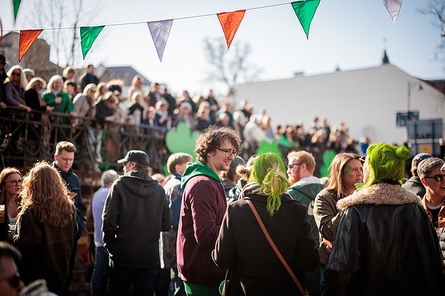 Šv. Patriko dienos proga Užupis nusidažė žaliai