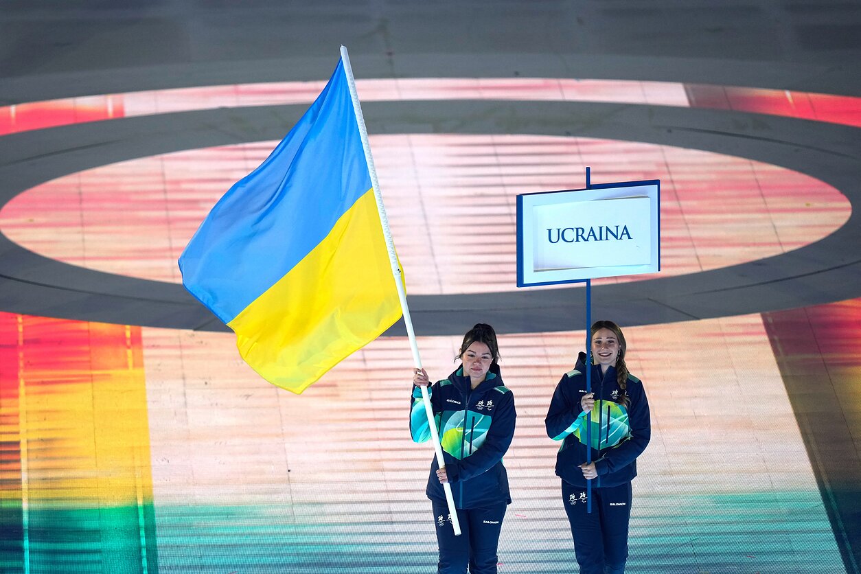 Ukrainos vėliava atidarymo ceremonijoje Ukrainos vėliava atidarymo ceremonijoje