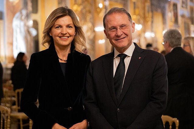 Italijos užsienio reikalų viceministras Edmondo Cirielli ir Lietuvos ambasadorė Italijoje Dalia Kreivienė