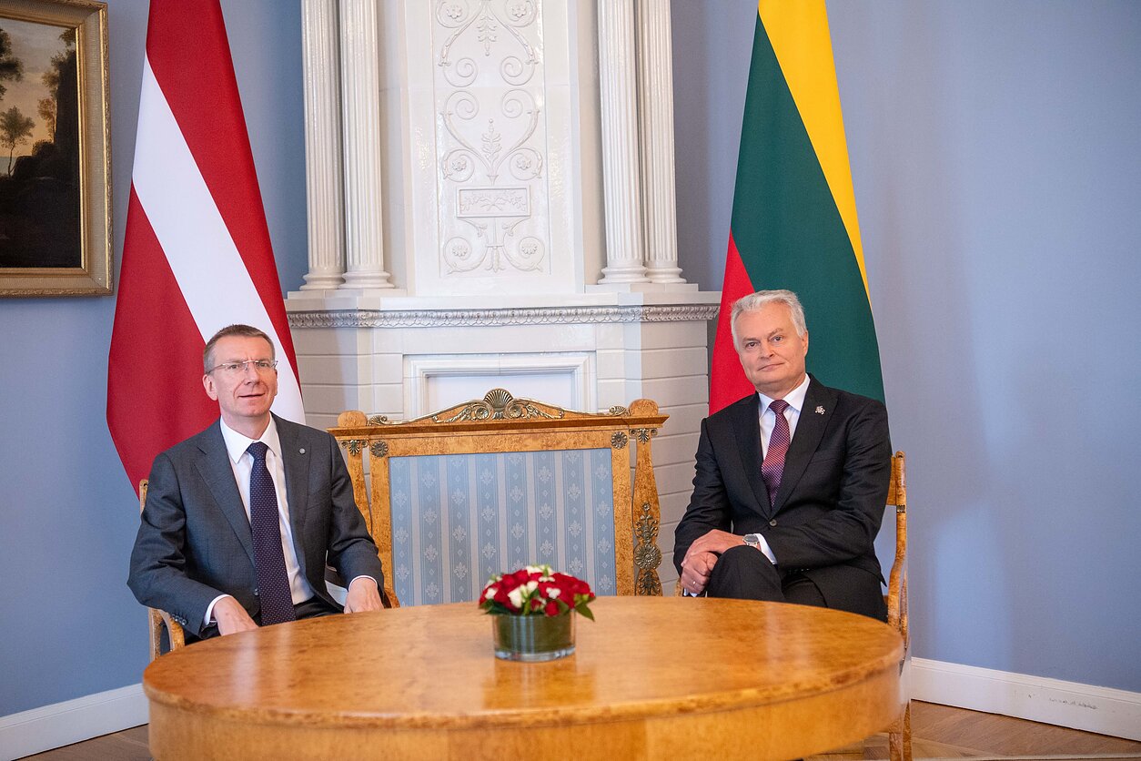 Latvijos prezidentas Edgaras Rinkevičius ir Lietuvos prezidentas Gitanas Nausėda Latvijos prezidentas Edgaras Rinkevičius ir Lietuvos prezidentas Gitanas Nausėda