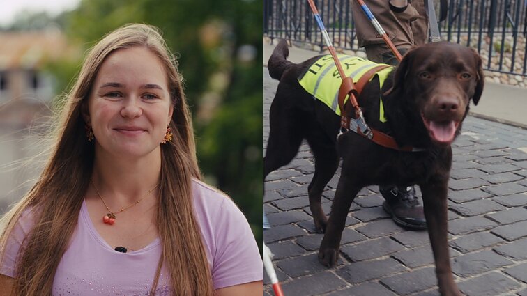 Paralimpietė Dobrovolska apie šunį vedlį: vien lazdelės neregiams neužtenka