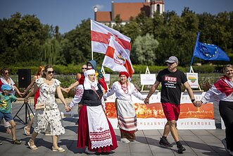 Baltarusijos opozicijos protestų minėjimas Vilniuje Baltarusijos opozicijos protestų minėjimas Vilniuje