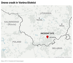 Drone crash in Varėna District