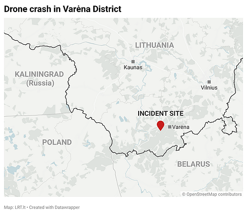 Drone crash in Varėna District