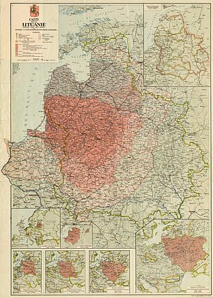 Lietuvos žemėlapis, išleistas Lietuvių informacijos biuro Lozanoje pastangomis. M 1: 1 500 000. Parengė V. Daumantas. Berne: „Kummerly & Frey“. Be leid. m.