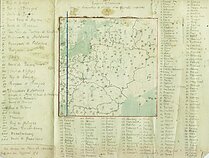 V. Daumanto Lietuvos žemėlapio parengiamoji medžiaga (Lietuvos imperija Algirdo ir Kęstučio valdymo metais). 1916–1917 m. Saugoma Lietuvos nacionaliniame muziejuje
