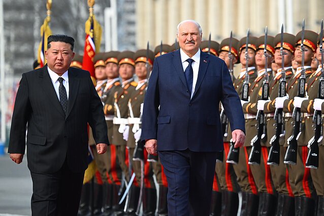 Kim Jong Unas ir Aliaksandras Lukašenka Kim Jong Unas ir Aliaksandras Lukašenka