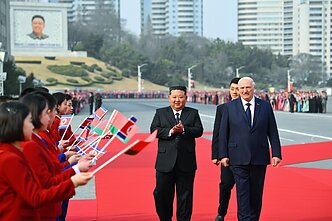 Kim Jong Unas ir Aliaksandras Lukašenka Kim Jong Unas ir Aliaksandras Lukašenka