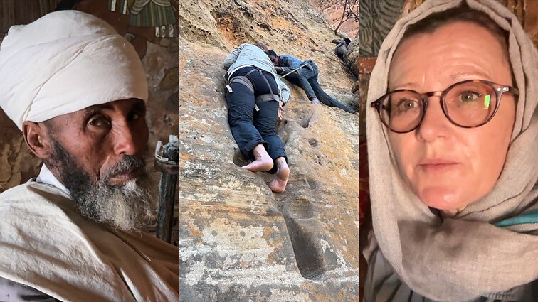 Į sunkiausiai pasiekiamą bažnyčią basa kopusi Eglė: mamos čia lipa su vaikais ant nugaros