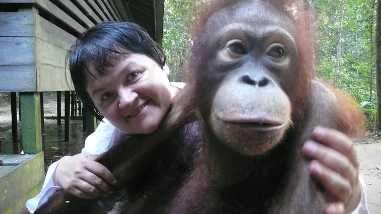 D. Ibelhauptaitės apsilankymas Borneo džiunglėse pas B. Galdikas D. Ibelhauptaitės apsilankymas Borneo džiunglėse pas B. Galdikas