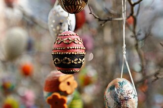 Easter Egg Garden props up in northern Lithuanian town