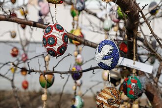 Easter Egg Garden props up in northern Lithuanian town
