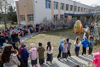 Easter Egg Garden props up in northern Lithuanian town