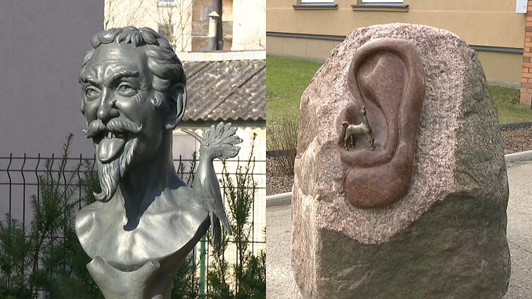 Kukutis keliauja po Raseinius: miestą papuošė skulptūros pagal poeto Martinaičio balades