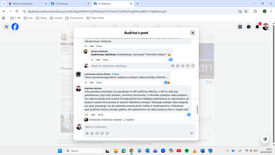 Diskusijos po A. Bačiulio įrašu soc. tinkle 