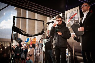Protestas „Šalin rankas nuo laisvo žodžio. Nepasiduosime“. Szabolcsas Panyi