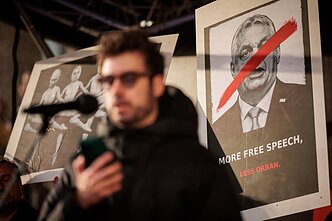 Protestas „Šalin rankas nuo laisvo žodžio. Nepasiduosime“. Szabolcsas Panyi