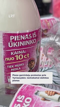 Prie Vyriausybės – pieno gamintojų protestas