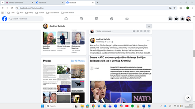 Įrašai socialiniame tinkle 