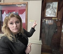Rodydama į LDK kunigaikščio Vytauto portretą J. Ščerbina teigė, kad Vorsklos mūšiui iki šiol buvo rodomas per menkas dėmesys