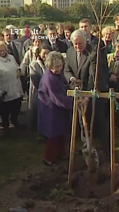 Taip buvo sodinamas sakurų sodas Vilniuje 2001 metų spalį