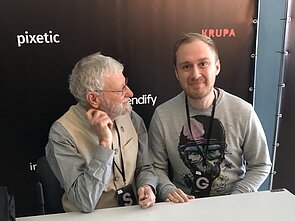 Donas Normanas ir Igoris Gubaidulinas 2019 m. konferencijoje KRUPA Kyjive