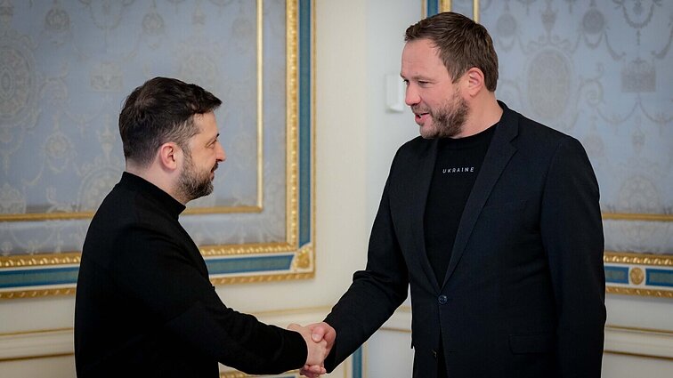 Estijos užsienio reikalų ministras Margus Tsahkna Kyjive susitinka su Ukrainos prezidentu Volodymyru Zelenskiu