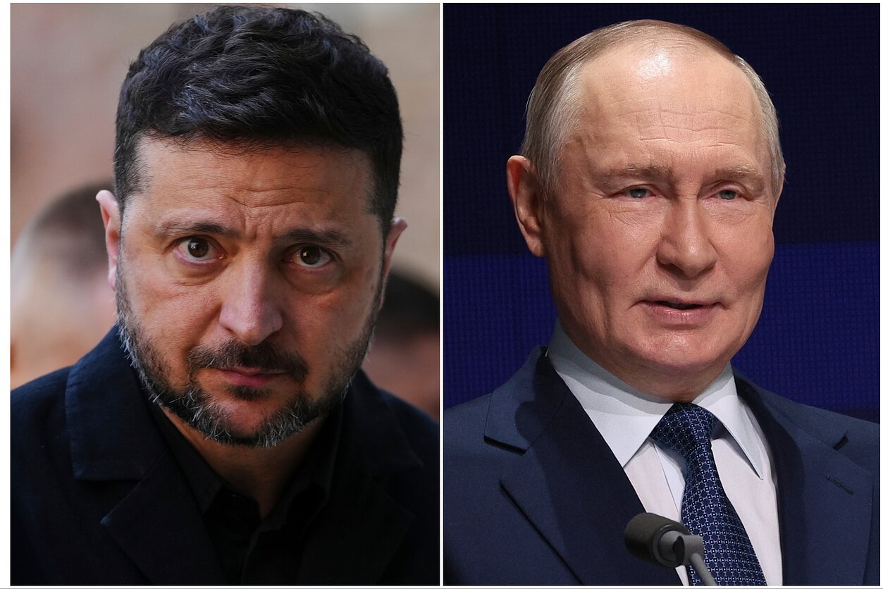 Volodymyras Zelenskis ir Vladimiras Putinas