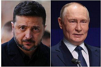 Volodymyras Zelenskis ir Vladimiras Putinas