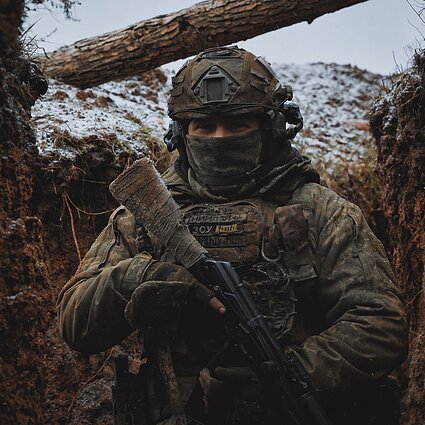 Nindzė pasiruošęs ginti pozicijas