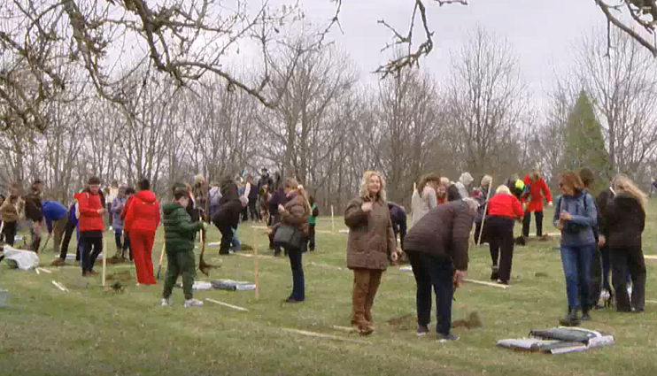 Minint Basanavičiaus 175-ąsias gimimo metines – Ožkabaliuose pasodinta 40 vyšnių