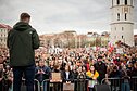 Protestas „Šalin rankas“ Katedros aikštėje. 