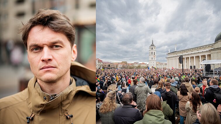 Karolio Kaupinio kalba susirinkusiems protestuoti: esame nebevergiška tauta