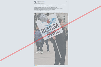 R. Žemaitaitis pasidalijo suklastota nuotrauka iš protesto