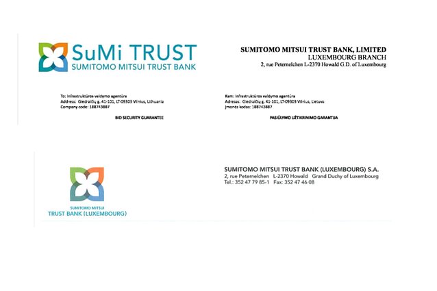 Japonijos banko Liuksemburgo filialo suklastotas logotipas (viršuje) ir tikras logotipas (apačioje)