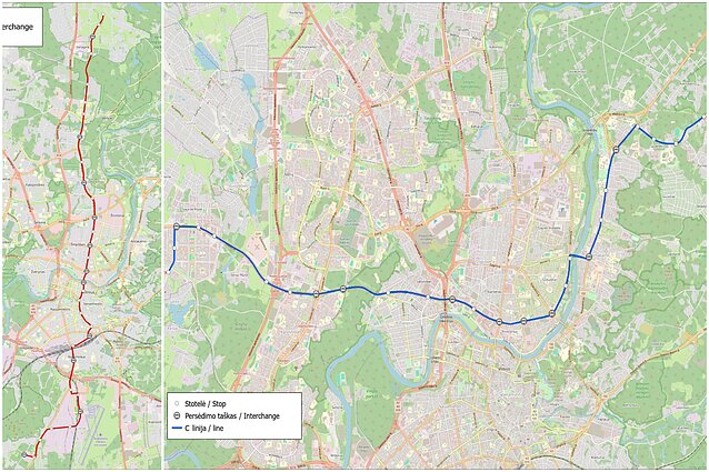 Preliminarūs maršrutai