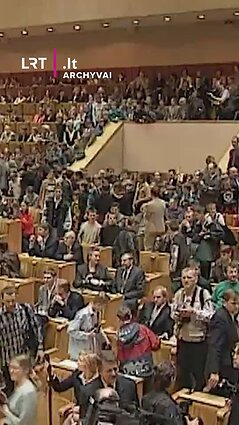 1999 m. Kauno „Žalgiris“ tapo Eurolygos čempionais. Toks buvo jų priėmimas Seime!