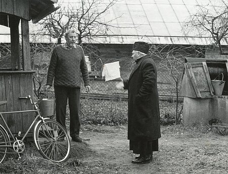 Juozas Jaruševičius (kairėje) ir Jonas Kavaliauskas. 1995 m. 