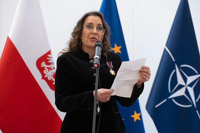 Rašytojai Kristinai Sabaliauskaitei įteiktas Lenkijos valstybinis apdovanojimas