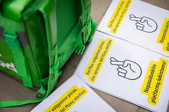 Ride-hailing drivers and couriers staged a small protest