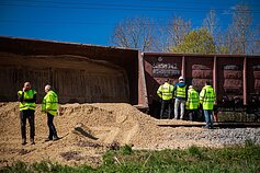 Kėdainių r. nuo bėgių nuriedėjo skaldą gabenę vagonai. Gudžiūnų geležinkelio stotis