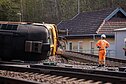 В Каунасском районе с рельсов сошли локомотив и четыре грузовых вагона