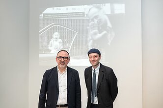 LNDM generalinis direktorius dr. Arūnas Gelūnas ir Jono Meko sūnus Sebastianas Mekas