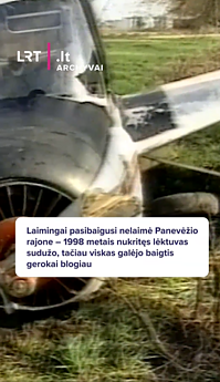 Laimingai pasibaigusi lėktuvo nelaimė Panevėžio rajone 1998 m.