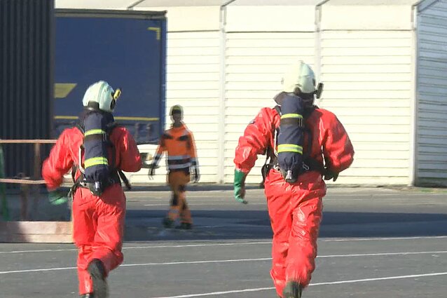 Klaipėdos konteinerių terminale surengtos priešgaisrinės pratybos