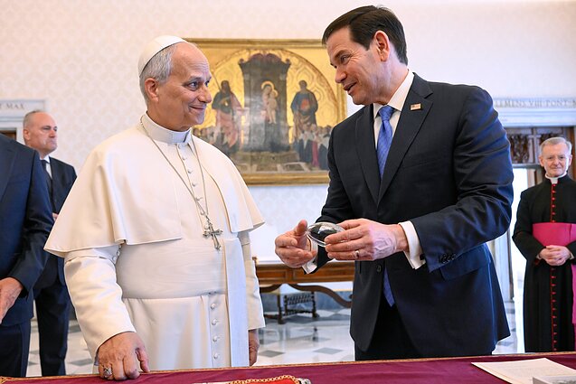 Popiežius Leonas ir Marco Rubio