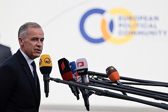 Kanados ministras pirmininkas Markas Carney 8-ajame Europos politinės bendrijos aukščiausiojo lygio susitikime Jerevane (2026 m. gegužės 4 d.)