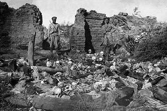 Paviešintoje Armėnijos genocido muziejaus-instituto archyvinėje nuotraukoje – kariai, stovintys prie vieno Armėnijos kaimo aukų Pirmojo pasaulinio karo metu Paviešintoje Armėnijos genocido muziejaus-instituto archyvinėje nuotraukoje – kariai, stovintys prie vieno Armėnijos kaimo aukų Pirmojo pasaulinio karo metu